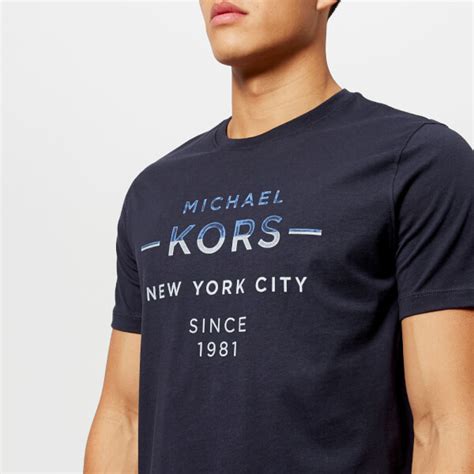 michael kors short sleeve mens shirt white navy pattern|Michael Kors.